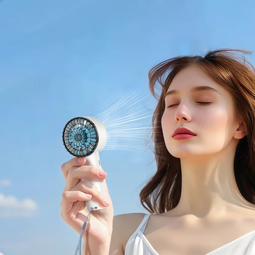 Yesido - Ručný ventilátor (YF18) - s LCD displejom, 12W bezkefový motor, 5500 ot./min, 100 rýchlostí, 3600 mAh, Type-C - čierny - 4