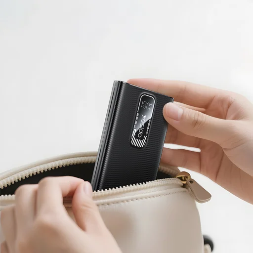 Yesido - Power Bank (YP92) - Magnetické bezdrôtové rýchlonabíjanie, USB, Type-C, digitálny displej, štýlový, 10000mAh, 22.5W - sivá - 6