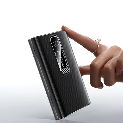 Yesido - Power Bank (YP92) - Magnetické bezdrôtové rýchlonabíjanie, USB, Type-C, digitálny displej, štýlový, 10000mAh, 22.5W - sivá - 2