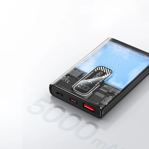 Yesido - Power Bank (YP92) - Magnetické bezdrôtové rýchlonabíjanie, USB, Type-C, digitálny displej, štýlový, 10000mAh, 22.5W - sivá - 3