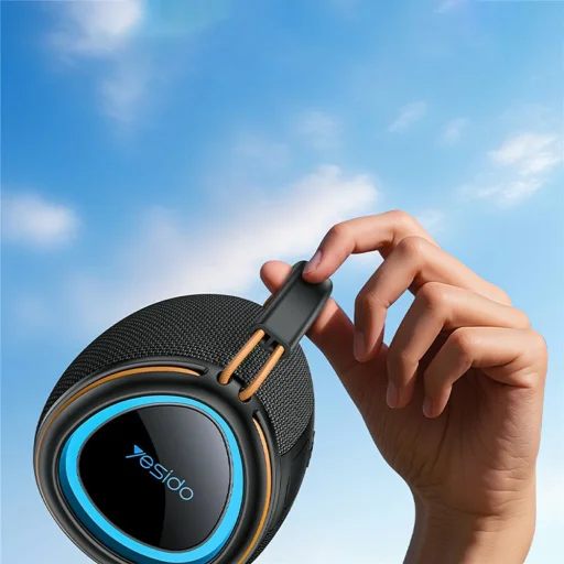 Yesido - Bezdrôtový reproduktor (YSW40) - Bluetooth 5.3, Osvetlenie, Type-C, TF karta, USB, 1200mAh, 8W - Čierny - 3