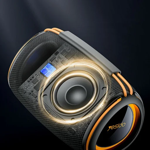 Yesido - Bezdrôtový reproduktor (YSW39) - Bluetooth 5.3, RGB osvetlenie, TWS, TF karta, USB, AUX, 1200mAh, 20W - Čierny - 5