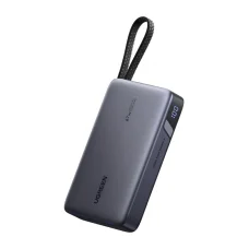 Ugreen PB550 Powerbank 20000mAh USB + USB-C, 67W, vstavaný kábel (sivá)