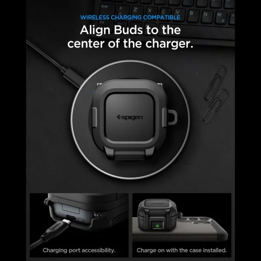 Samsung Galaxy Buds 4 / 4 Pro Spigen Lock Fit čierne puzdro - 11