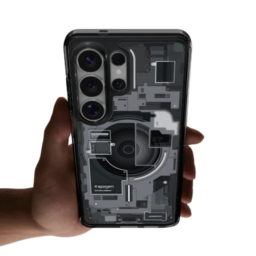 Spigen Ultra Hybrid Mag MagSafe puzdro pre Samsung Galaxy S26 Ultra Zero One - priesvitná čierna - 11