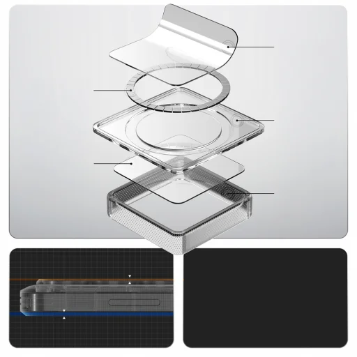 Spigen Ultra Hybrid Mag MagSafe puzdro pre Samsung Galaxy S26 Ultra Zero One - priesvitná čierna - 18