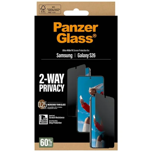 Samsung Galaxy S26 privátne ochranné sklo SAFE by PanzerGlass Ultra-Wide Fit EasyAligner - 7
