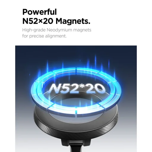 Magsafe Spigen Mft36 Vacuumlock Magnetický držiak na telefón do auta na palubnú dosku čierny - 9