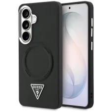 Samsung Galaxy S26 Guess puzdro s embosovaným trojuholníkovým logom a MagSafe krúžkom čierne