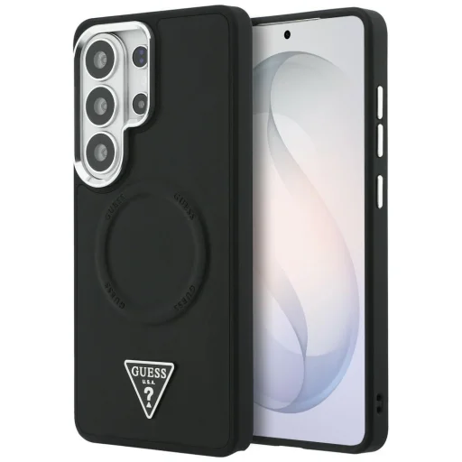 Samsung Galaxy S26 Ultra Guess reliéfne puzdro s trojuholníkovým logom a prstencom MagSafe čierne - 1