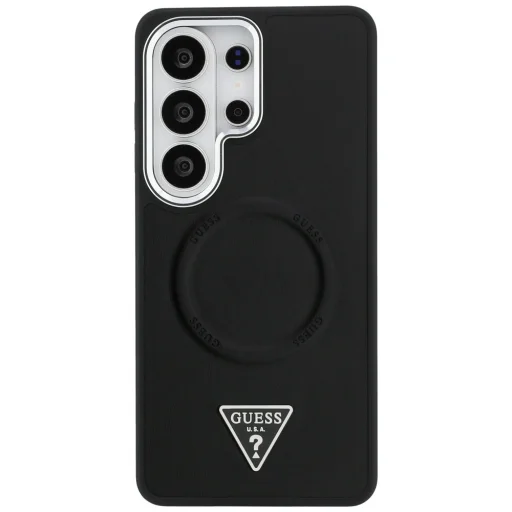 Samsung Galaxy S26 Ultra Guess reliéfne puzdro s trojuholníkovým logom a prstencom MagSafe čierne - 3