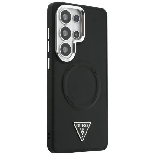 Samsung Galaxy S26 Ultra Guess reliéfne puzdro s trojuholníkovým logom a prstencom MagSafe čierne - 4