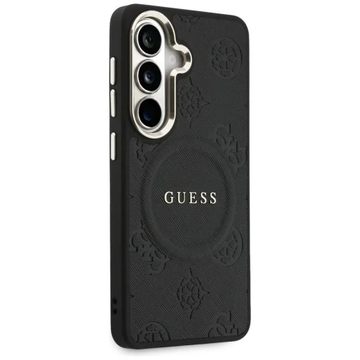Samsung Galaxy S26 Plus Guess Saffiano Peony Embossed Ring čierne puzdro - 4