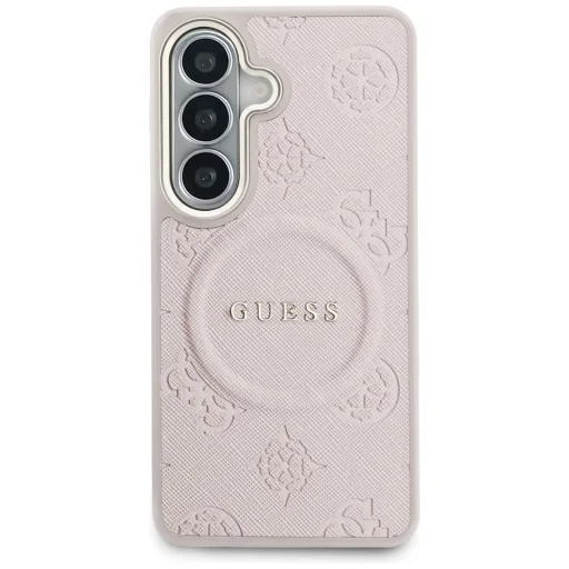 Samsung Galaxy S26 Guess Saffiano Peony Embossed Ring MagSafe puzdro ružové - 3