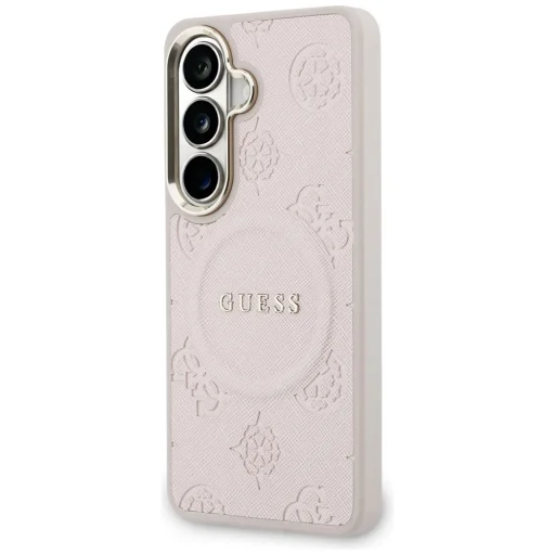 Samsung Galaxy S26 Guess Saffiano Peony Embossed Ring MagSafe puzdro ružové - 2