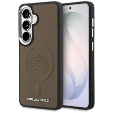 Samsung Galaxy S26 Plus Karl Lagerfeld reliéfne puzdro s prsteňom Monogram MagSafe hnedé