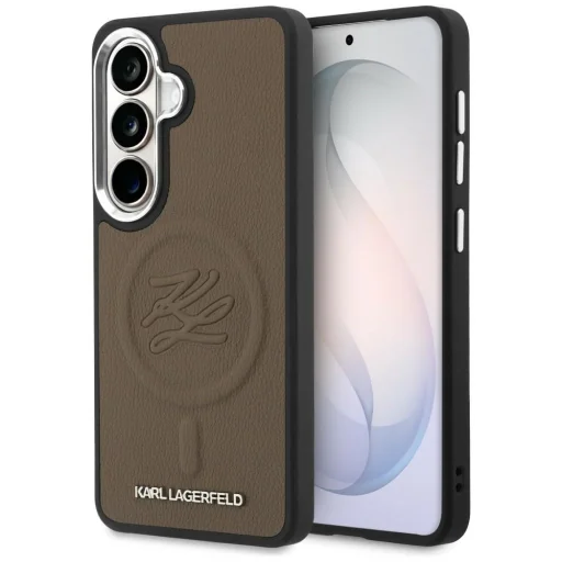Samsung Galaxy S26 Plus Karl Lagerfeld reliéfne puzdro s prsteňom Monogram MagSafe hnedé - 1