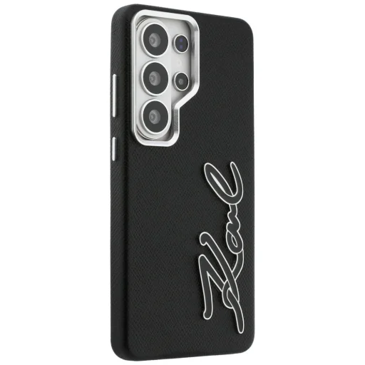 Samsung Galaxy S26 Ultra Karl Lagerfeld Grained Signature Metal Resin Logo čierny kryt - 4