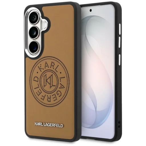 Samsung Galaxy S26 Plus Karl Lagerfeld Perforated KL hnedé puzdro - 1