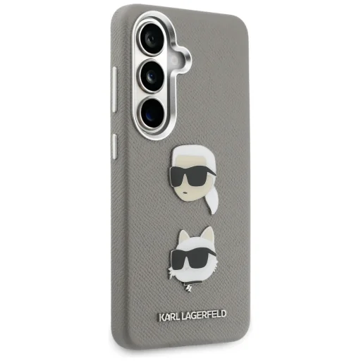 Samsung Galaxy S26 Karl Lagerfeld Saffiano Double Heads Metal strieborné puzdro - 4