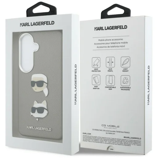 Samsung Galaxy S26 Karl Lagerfeld Saffiano Double Heads Metal strieborné puzdro - 8