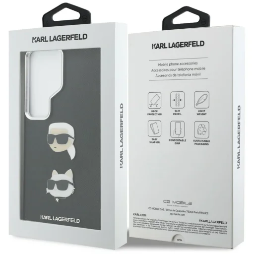 Samsung Galaxy S26 Ultra Karl Lagerfeld Saffiano Double Heads Metal puzdro čierne - 8