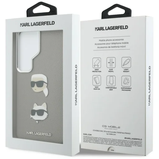 Samsung Galaxy S26 Ultra Karl Lagerfeld Saffiano Double Heads Metal kryt strieborný - 8