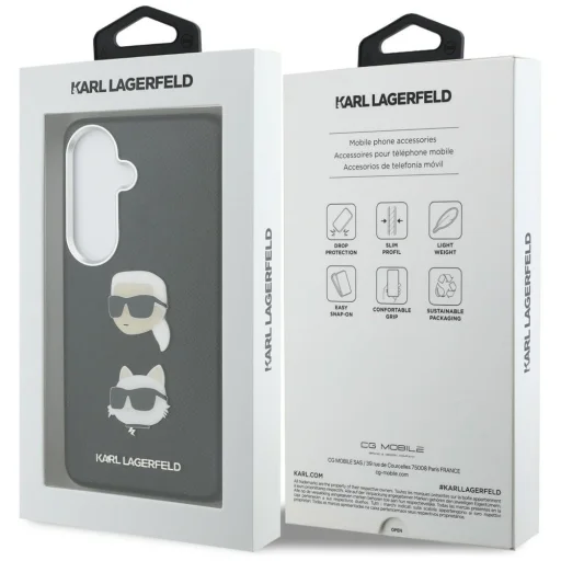 Samsung Galaxy S26 Karl Lagerfeld Saffiano Double Heads Metal puzdro čierne - 8