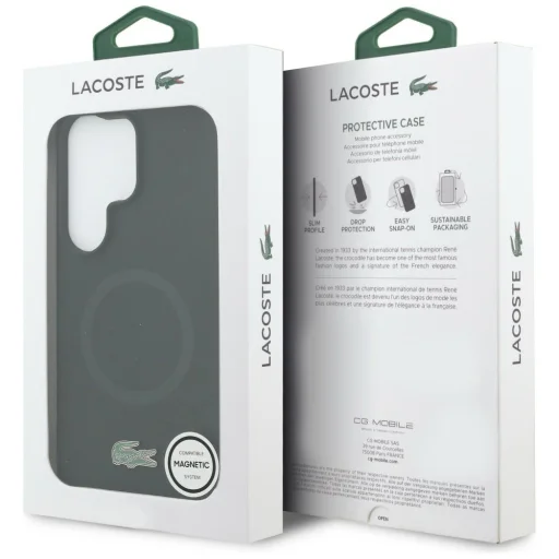Samsung Galaxy S26 Ultra Lacoste Silicone Metal Croc Logo MagSafe puzdro čierne - 8
