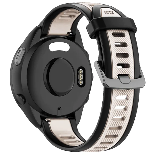 Techsuit - Remienok 18mm (W053) - Huawei Watch GT 4 (41mm)/W1/Honor Watch S1/Garmin Venu 2S/Vivoactive 4S - Béžový - 3