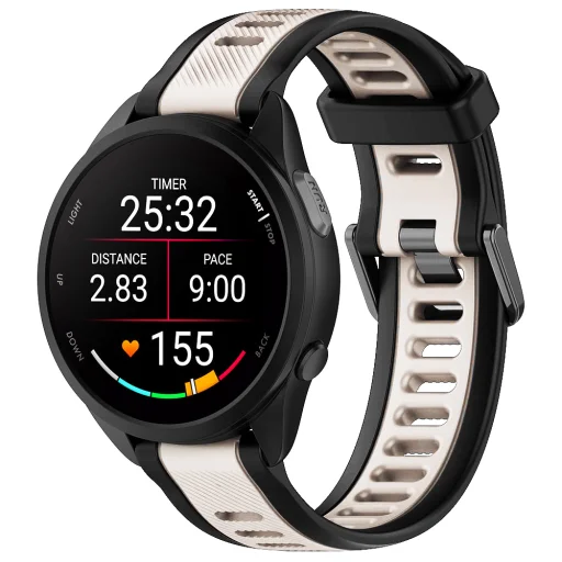 Techsuit - Remienok 18mm (W053) - Huawei Watch GT 4 (41mm)/W1/Honor Watch S1/Garmin Venu 2S/Vivoactive 4S - Béžový - 4