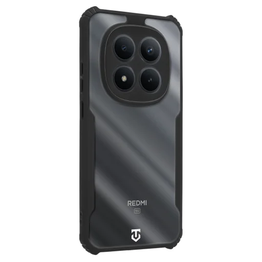 Tactical Quantum Stealth puzdro pre Xiaomi Redmi Note 15 Pro 5G, priehľadné/čierne puzdro - 2