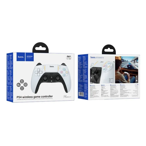 PS4 / PC Wireless gamepad Hoco GA1 fehér - 9