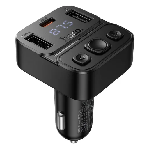 Hoco E87 bluetooth FM transmitter do auta USB A + USB C QC PD 35W čierny - 3