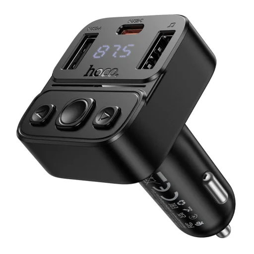 Hoco E87 bluetooth FM transmitter do auta USB A + USB C QC PD 35W čierny - 4