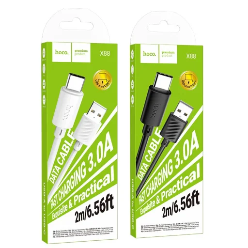 USB kábel Type-C Hoco 3A 2 m biely - 6