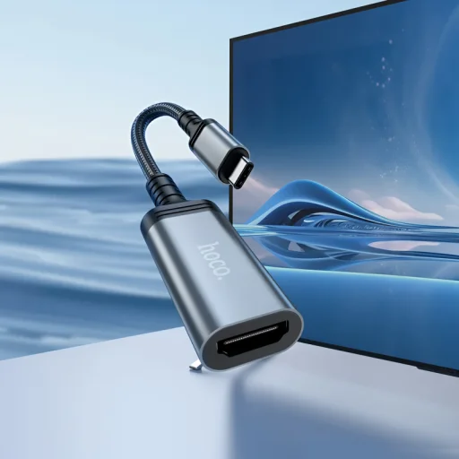 USB-C na HDMI video adaptér Hoco UA43A, 0,2m, sivý - 6