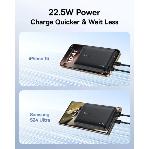 Powerbanka Baseus EnerFill FP21, 10000mAh, 22.5W, QC + PD, čierna - 9