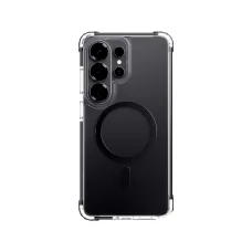 Samsung Galaxy S26 Plus priehľadno-čierne Rock Crystal Clear Magnetic Series flipové puzdro