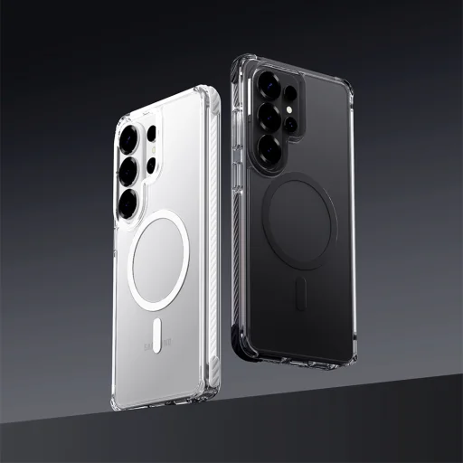 Samsung Galaxy S26 Plus priehľadno-čierne Rock Crystal Clear Magnetic Series flipové puzdro - 2