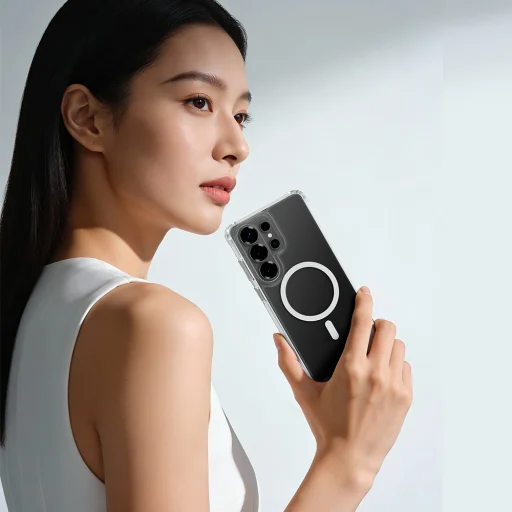 Samsung Galaxy S26 Plus priehľadno-čierne Rock Crystal Clear Magnetic Series flipové puzdro - 3