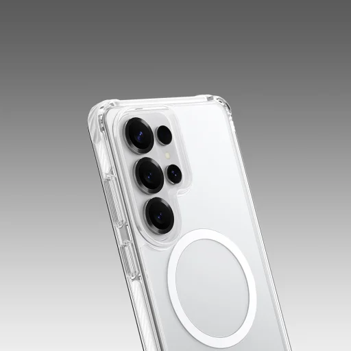 Samsung Galaxy S26 Plus priehľadno-čierne Rock Crystal Clear Magnetic Series flipové puzdro - 4