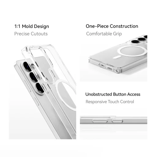 Samsung Galaxy S26 Plus Priehľadné magnetické puzdro zo série Rock Crystal, priehľadný kryt - 10