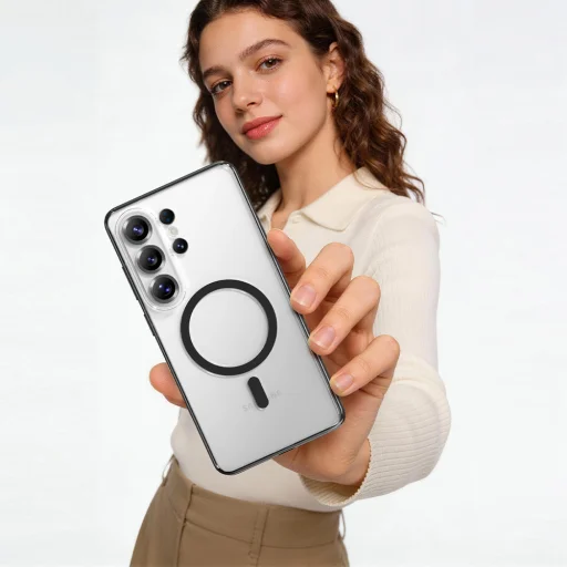 Magnetické puzdro Rock Crystal Armor Series pre Samsung Galaxy S26 Plus, čierne - 8