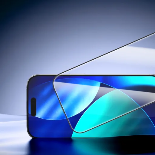 iPhone 17 Pro Rock tvrdené sklo Privacy s celoplošným pokrytím, antistatické ochranné sklo - 3