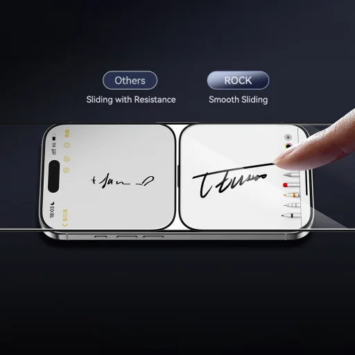 iPhone 17 Pro Rock tvrdené sklo Privacy s celoplošným pokrytím, antistatické ochranné sklo - 6