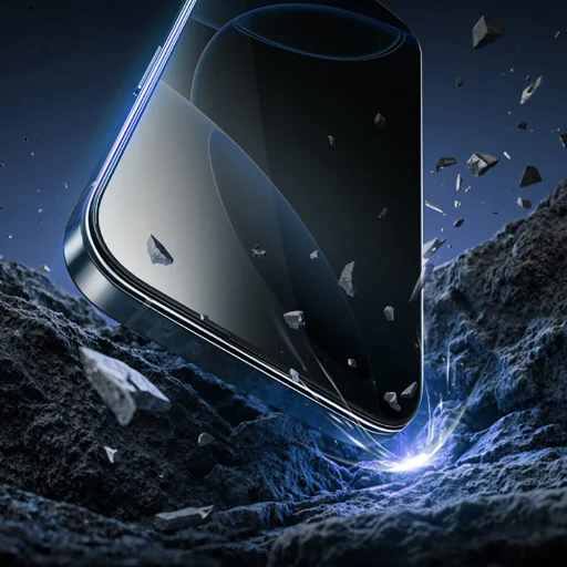 iPhone 17 Pro Rock tvrdené sklo Privacy s celoplošným pokrytím, antistatické ochranné sklo - 9