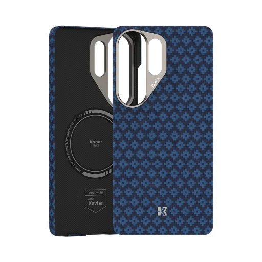 Samsung Galaxy S26 Ultra modré Benks magnetické pancierové Air Armor mriežkované kevlarové puzdro kovový rám 600D (A050) puzdro - 2