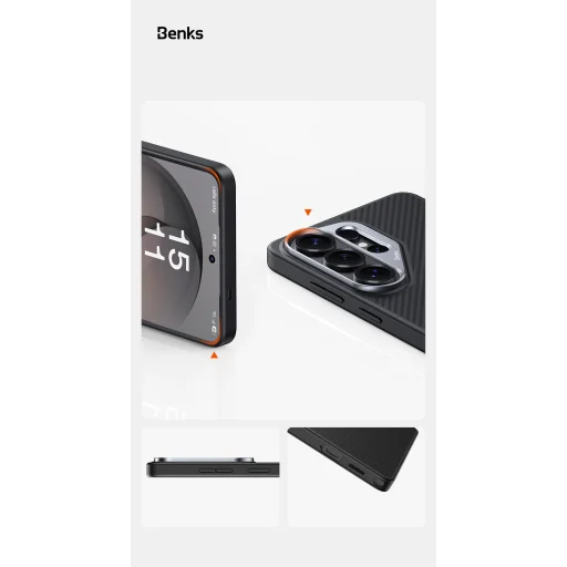 Samsung Galaxy S26 Plus čierne puzdro Benks Magnetic Armor Pro Kevlar s kovovým rámom 600D (G049) - 8