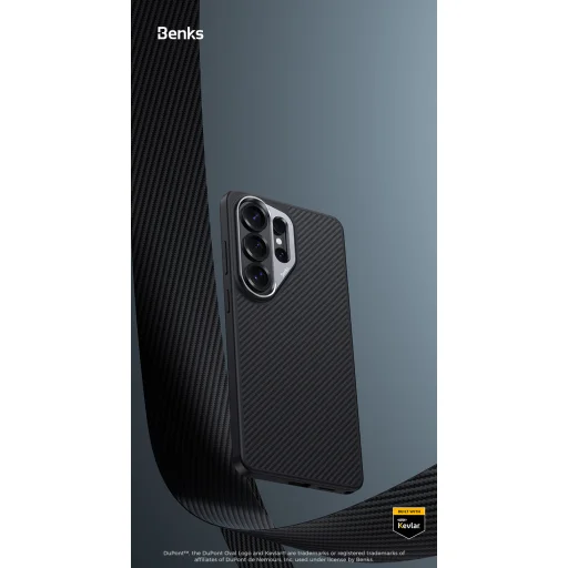 Samsung Galaxy S26 Plus čierne puzdro Benks Magnetic Armor Pro Kevlar s kovovým rámom 600D (G049) - 9